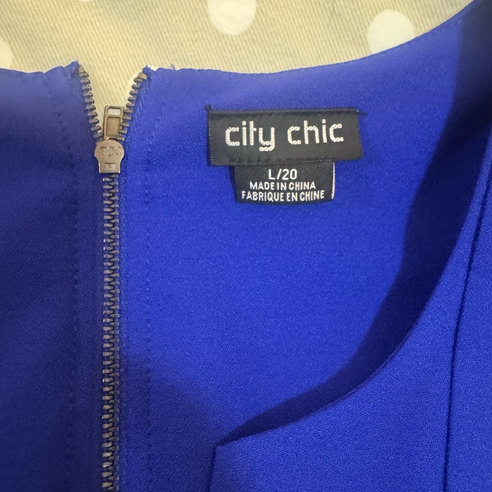 City Chic Royal Blue Belted Midi Dress - Picture 2 of 7